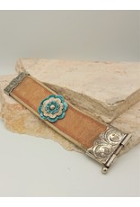 Mariano Draghi Horse Leather Bracelet with SS Rosette