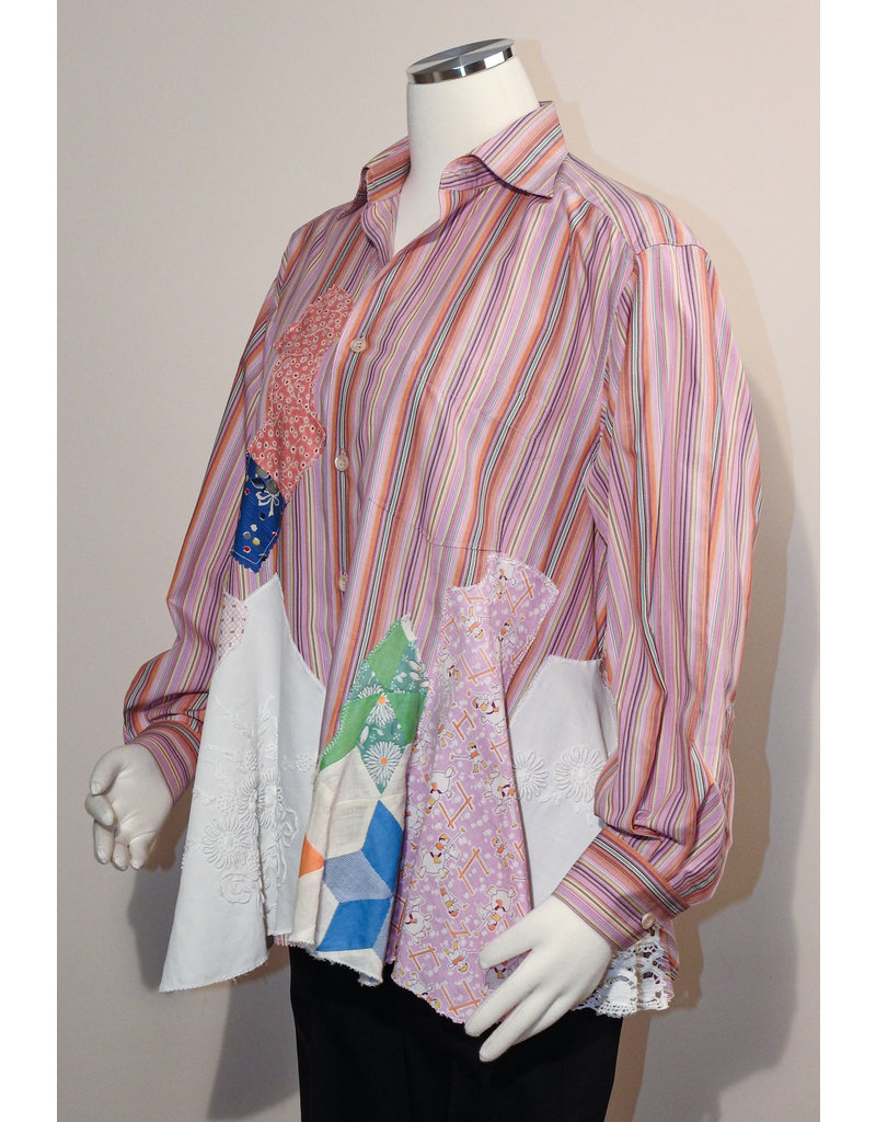 Char Designs, Inc. EJ-2008C Shirt Lace Pink/Orange Stripe