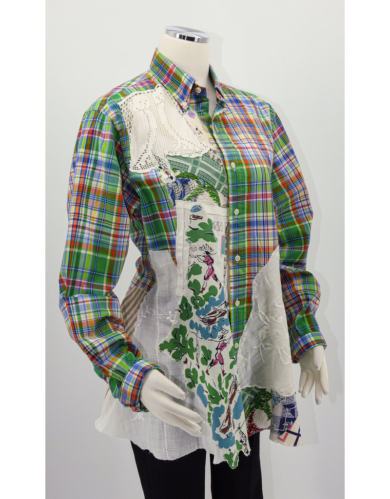 Char Designs, Inc. EJ Green Plaid, 1950's fabric, HE Lace
