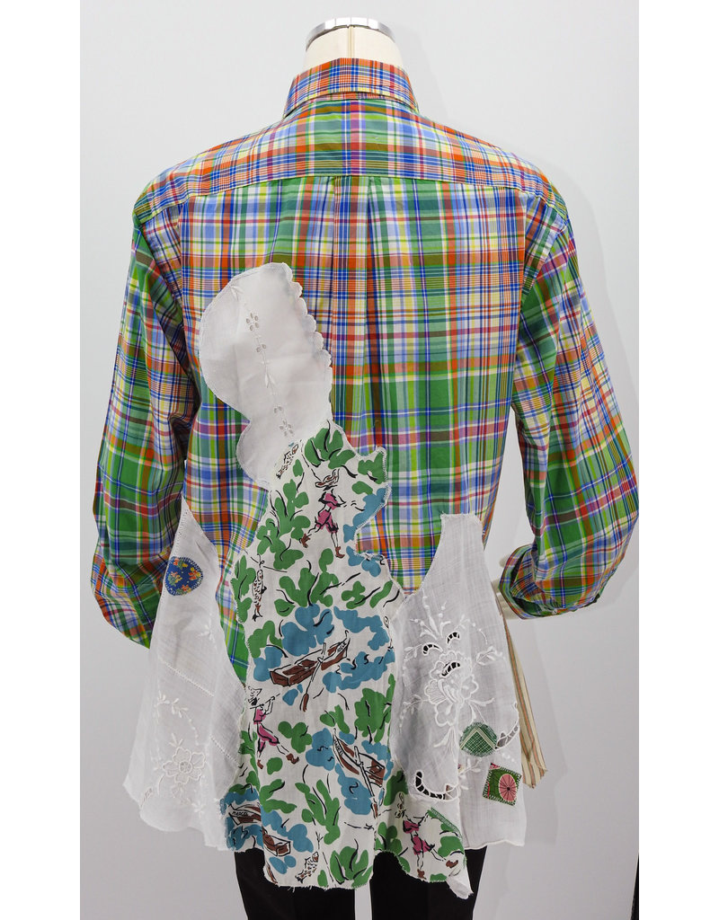 Char Designs, Inc. EJ Green Plaid, 1950's fabric, HE Lace