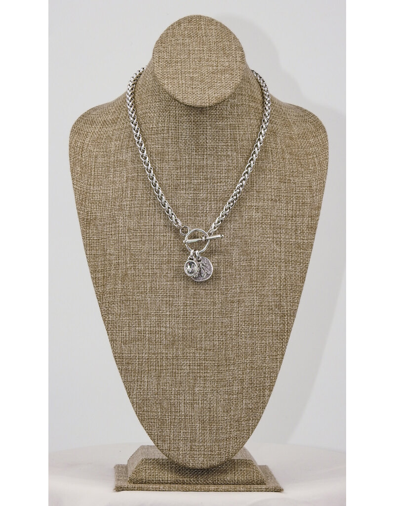 Pewter Couture NN3575 Pewter Bee Pendant Necklace