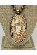 Erin Knight Designs Horse w/Brown Beads Necklace