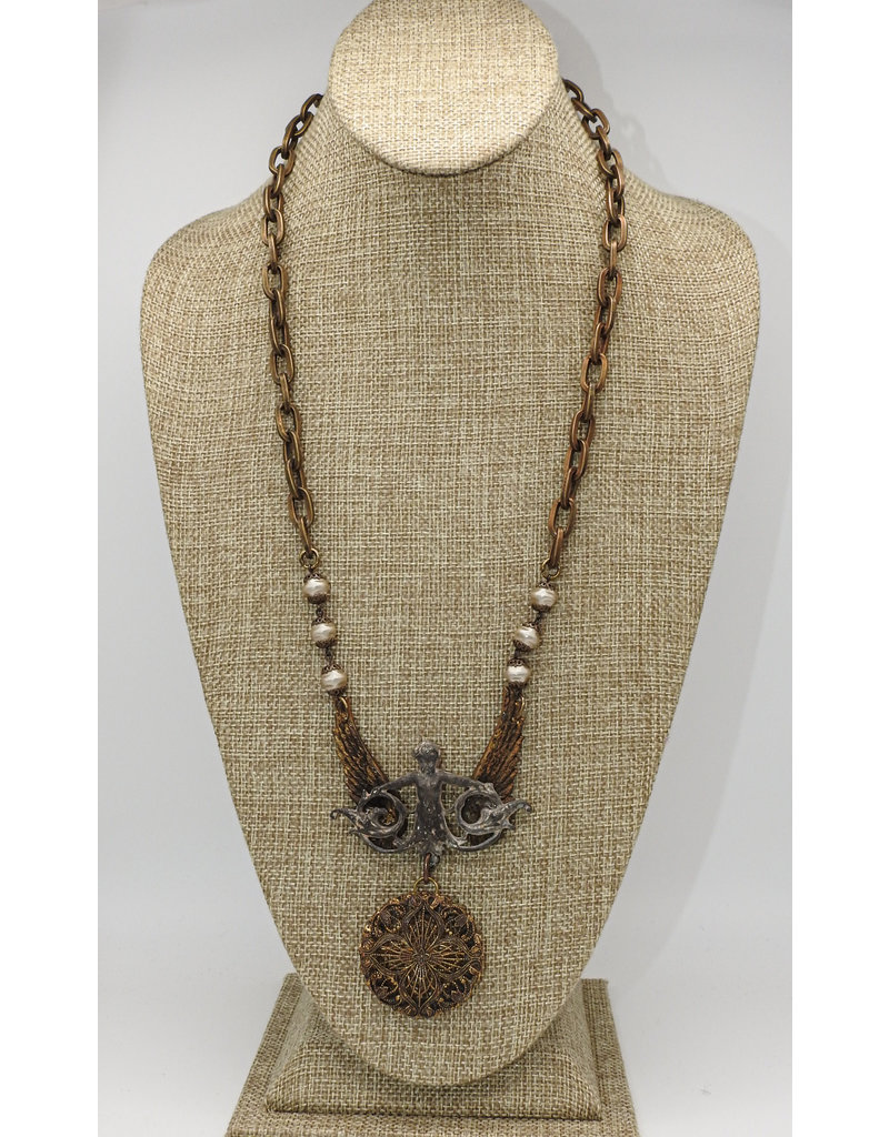 Erin Knight Designs Vintage Cherub & Chain Necklace