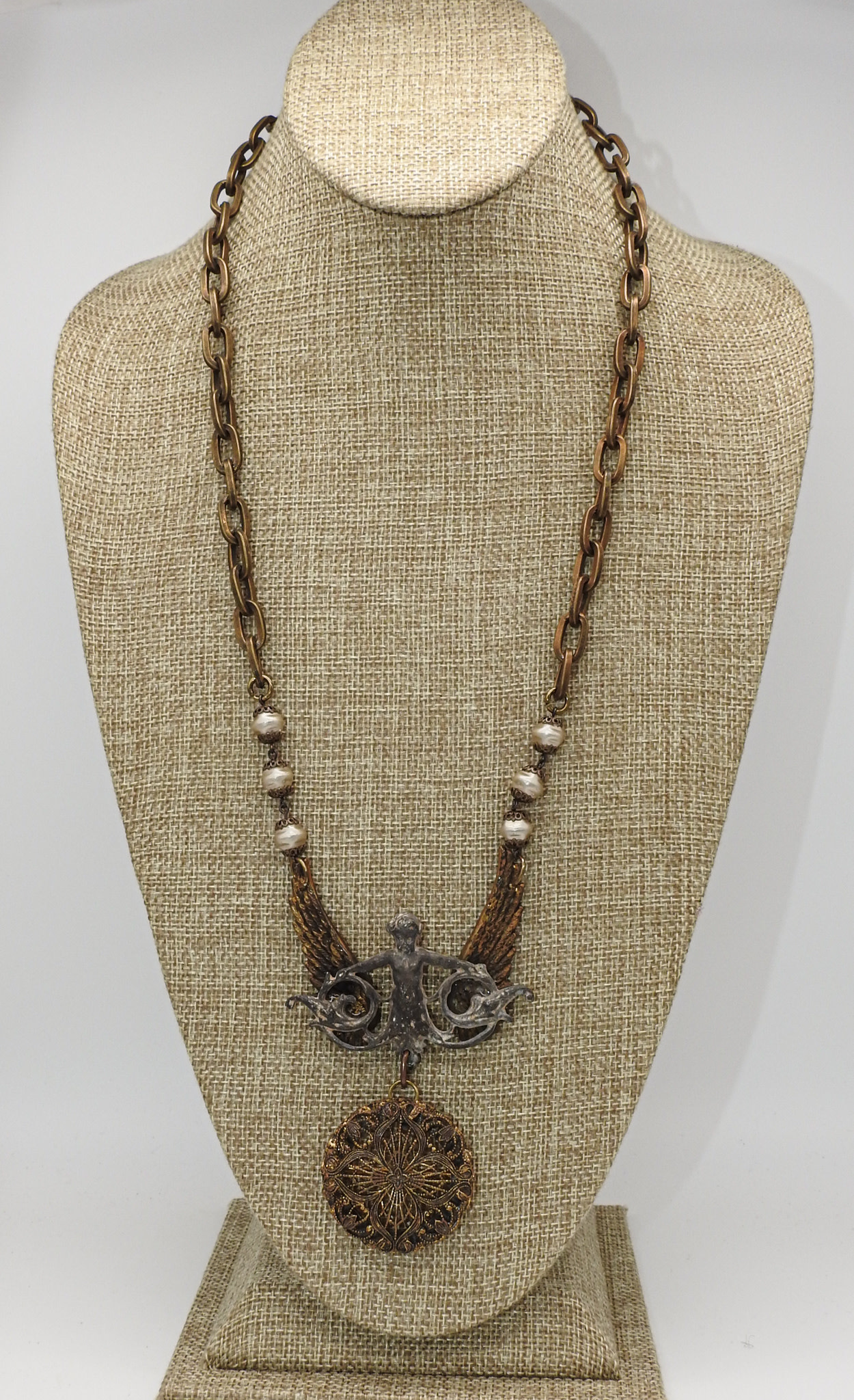 Erin Knight Designs Vintage Cherub & Chain Necklace