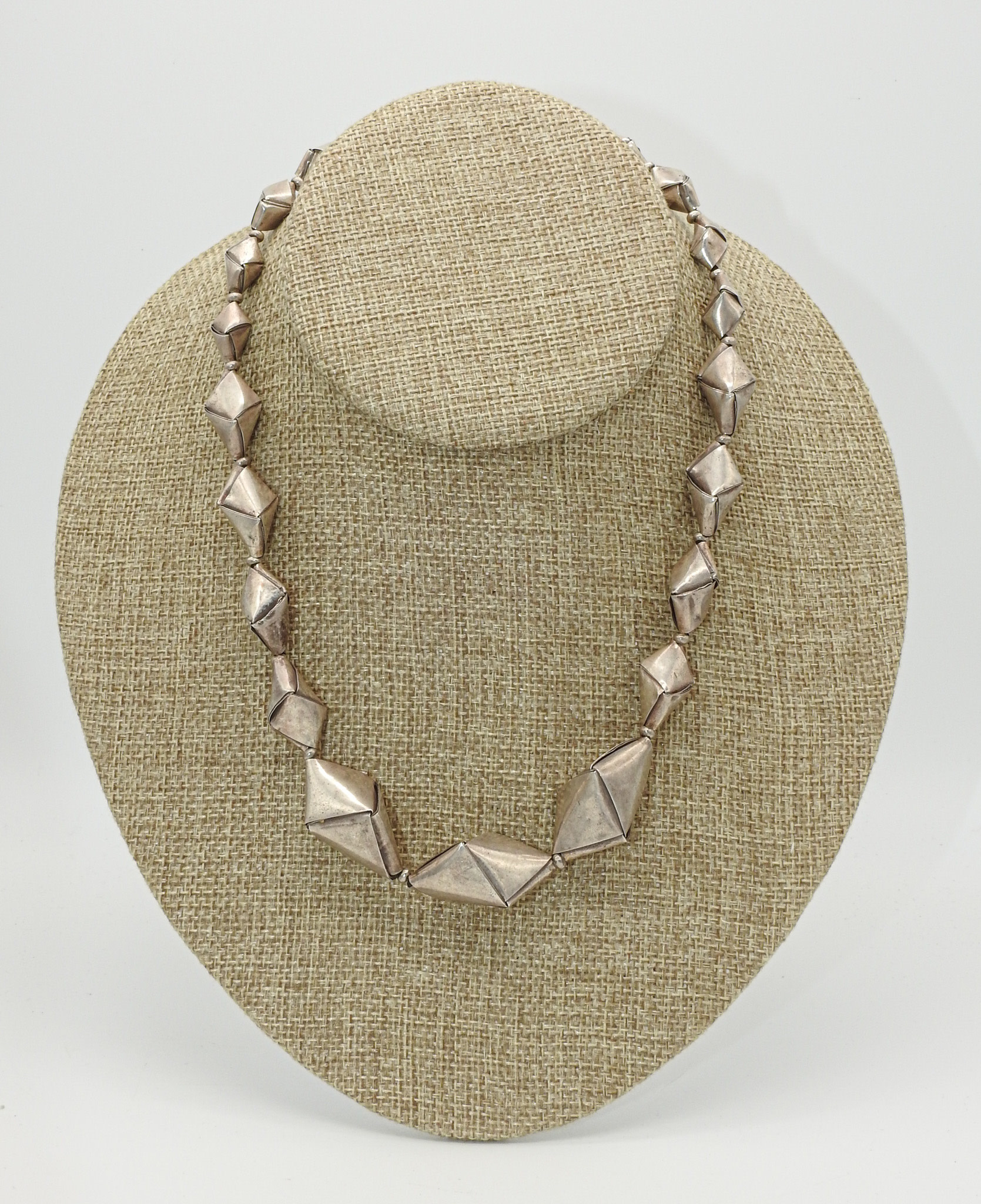 Pam Springall PS3-52 Thai Folded Silver Bead Necklace