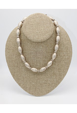 Pam Springall PS3-53 Thai Silver Oval Bead Necklace