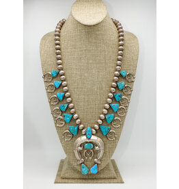 Treasure Chest of the Southwest SC-NC Vintage Morenci Turq. Squash Necklace