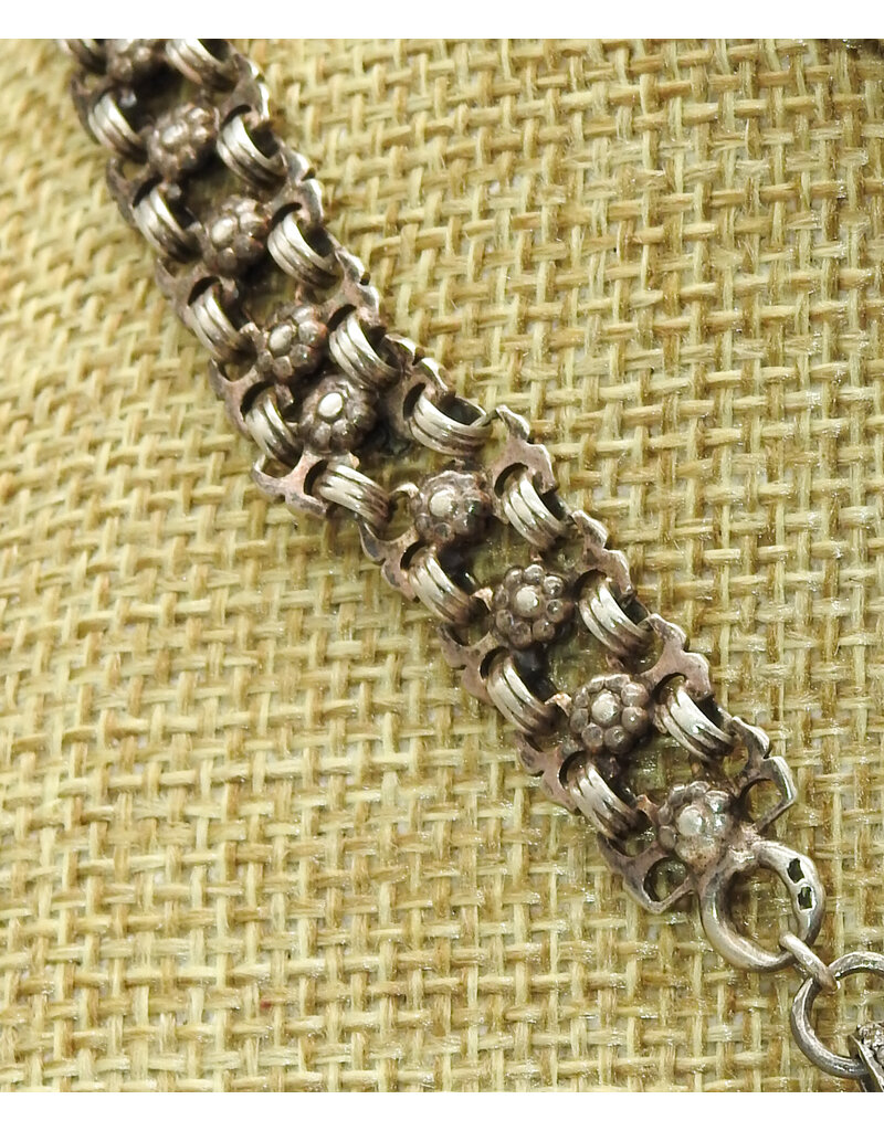 Gildas Gewels GG-H125 Lg. Diamond Feather & Diam Clasp on Victorian Chain