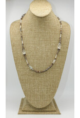 Das DAS-22 Qtz, Lead Crystal, Silver Bead Necklace