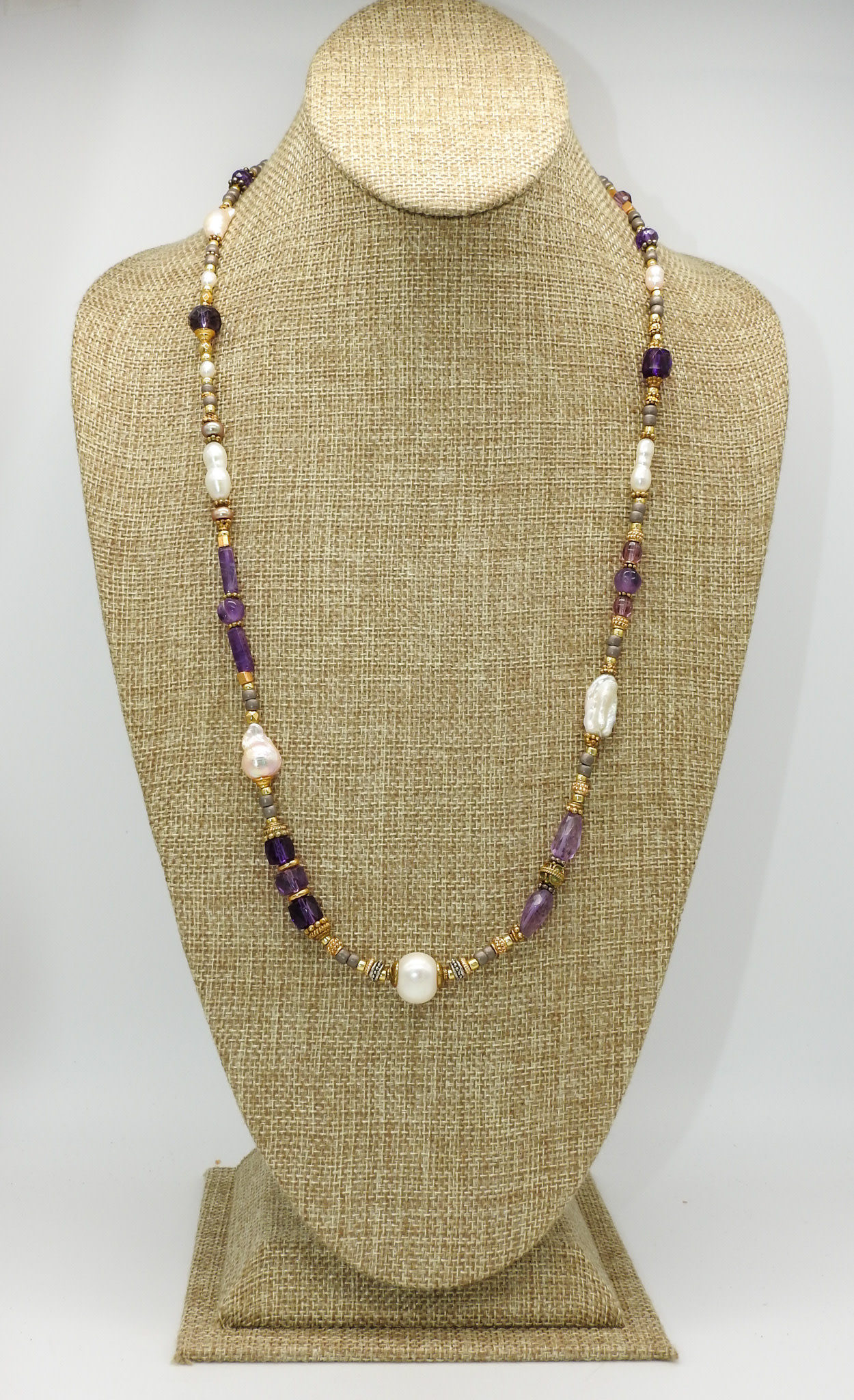 Das DAS-24 Amy, Jap Prls, Silver & GF, GV Beads Necklace