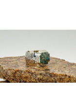 Rox N Stones SS Hammered w/ NacozariTurq. 4 Directions Ring sz8 SO
