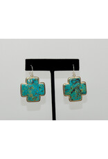 Rox N Stones SS Lg. Turq. Four Directions Earrings on wires