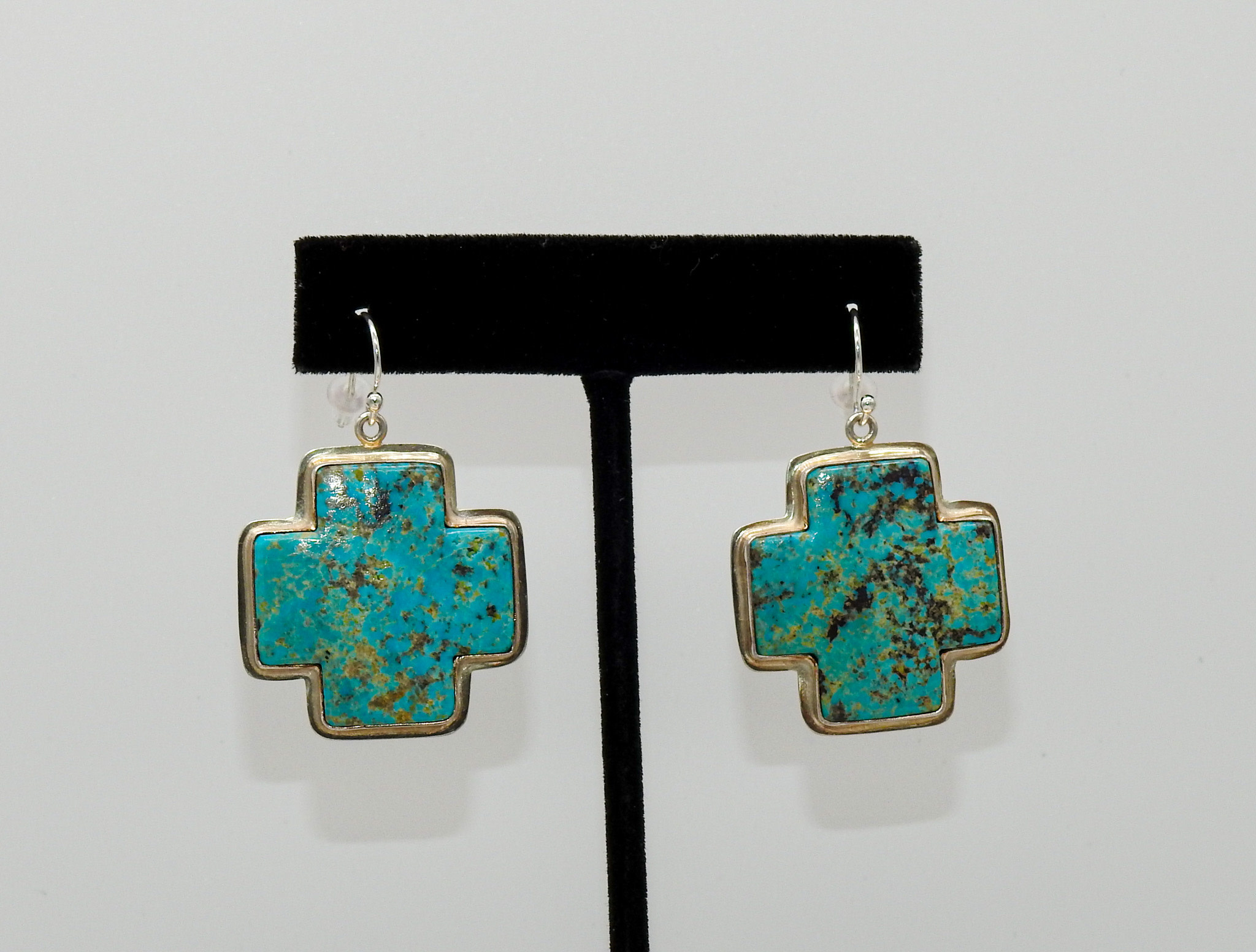 Rox N Stones SS Lg. Turq. Four Directions Earrings on wires