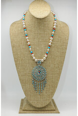 Rox N Stones SS Zuni Needlepoint Necklace & Earring Set