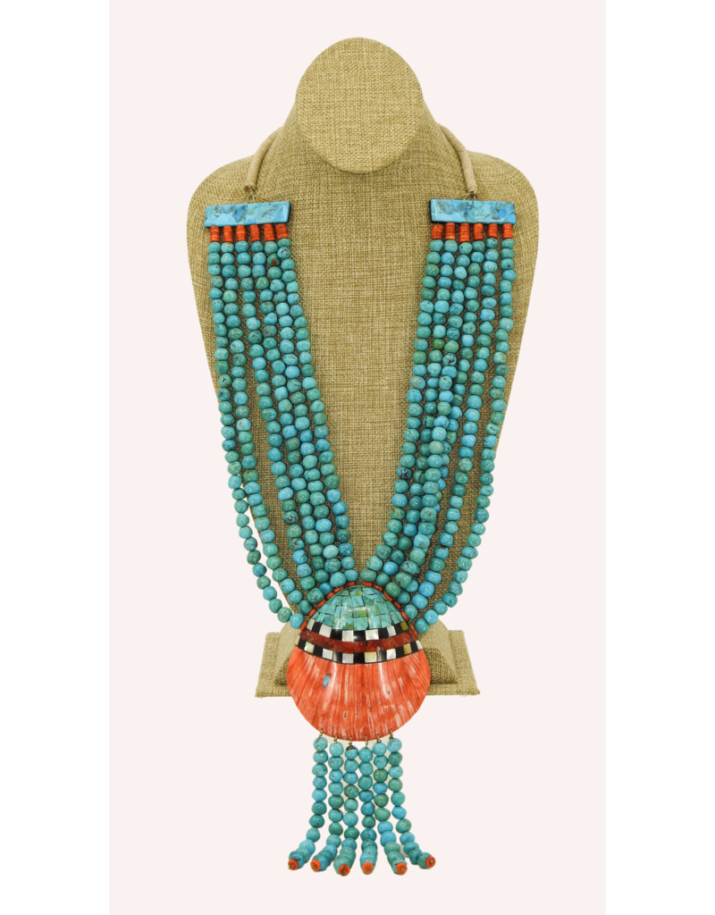 Rox N Stones Santo Domingo Ceremonial Turq, Spiny Oyster Necklace