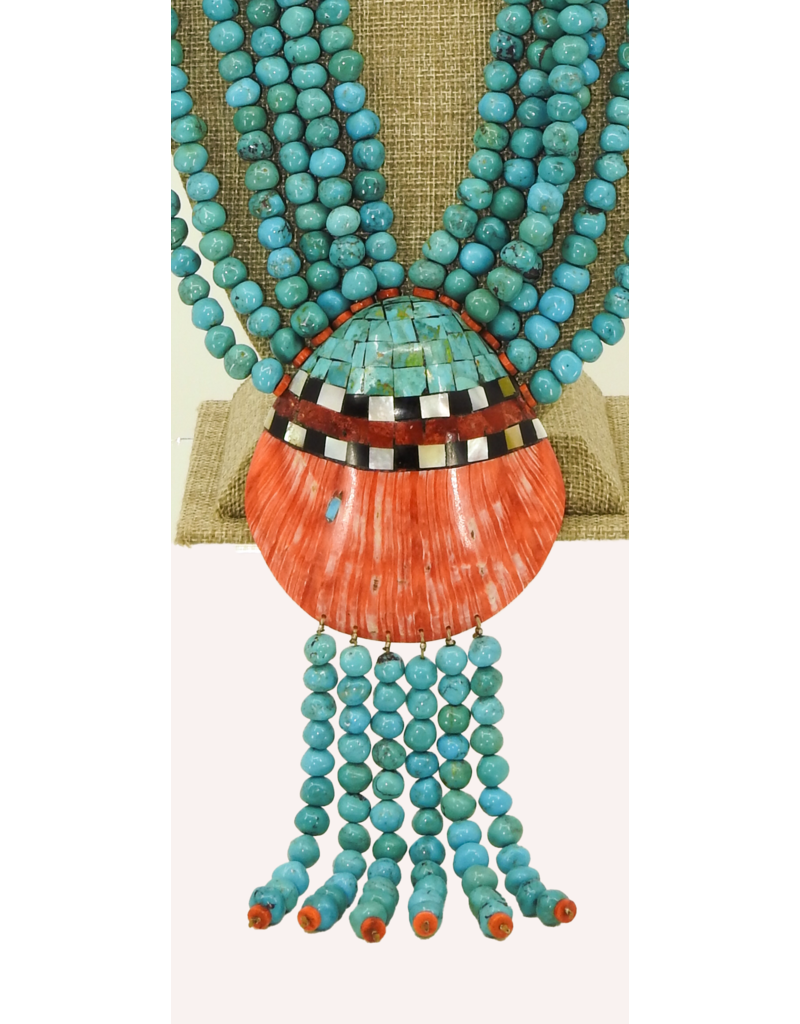 Rox N Stones Santo Domingo Ceremonial Turq, Spiny Oyster Necklace