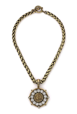 French Kande Colette 17" Brass Ox Sheval, Crystl Swrvski, Mini Louis