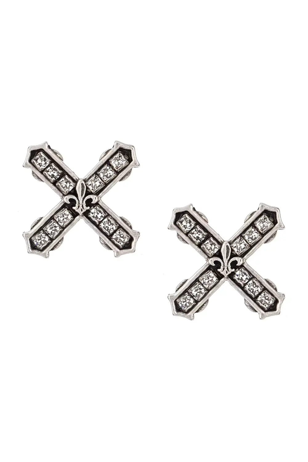 French Kande Sliver OX Swrvski French Kiss Earrings