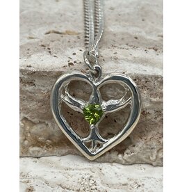 Corso Objets d' Art Heart of Gratitude SS Pendant T Cut Peridot 20" Chain