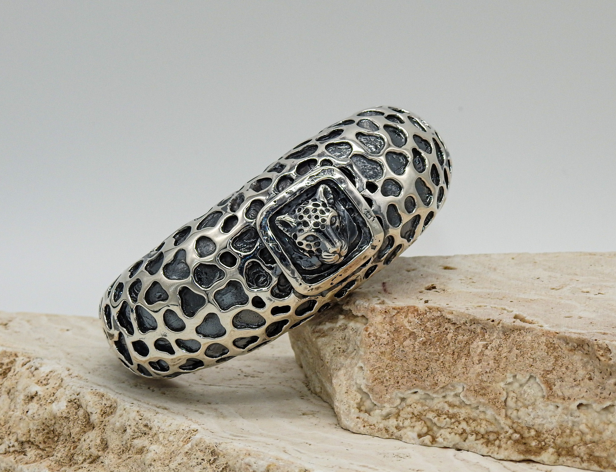 Dian Malouf BS7030 Sterling Silver Fat Spotted w/ Leopard by Dian Malouf