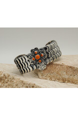 Dian Malouf BS8052 SS Wave Bracelet w/ Cross, Spiny by Dian Malouf