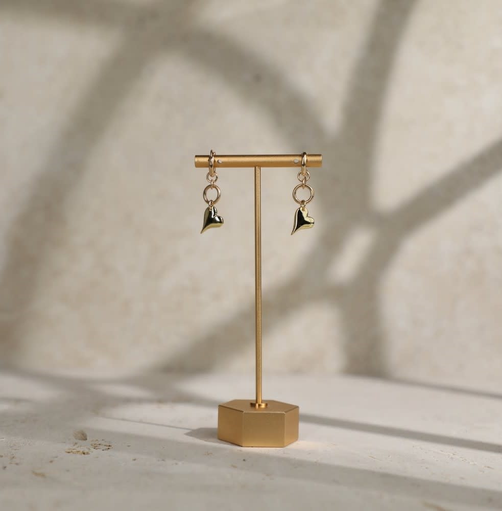 Rachel Nathan Huggie w/ Floating Heart Earrings