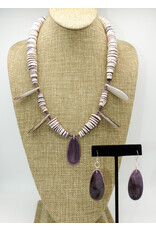 Treasure Chest of the Southwest SC1 Wampum Teardrops Necklace Set w/ Earrings