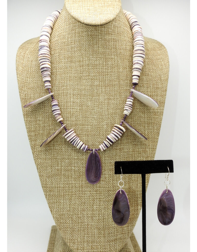 Treasure Chest of the Southwest SC1 Wampum Teardrops Necklace Set w/ Earrings