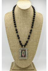 D & M Designs DM063324 Black Tourmaline, Guadalupe Pendant Necklace