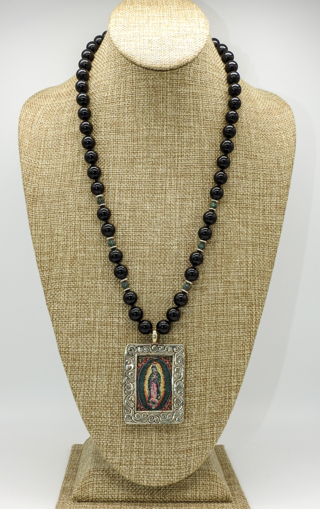D & M Designs DM063324 Black Tourmaline, Guadalupe Pendant Necklace