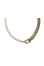 Rachel Nathan Shackle Pearl Necklace 17"