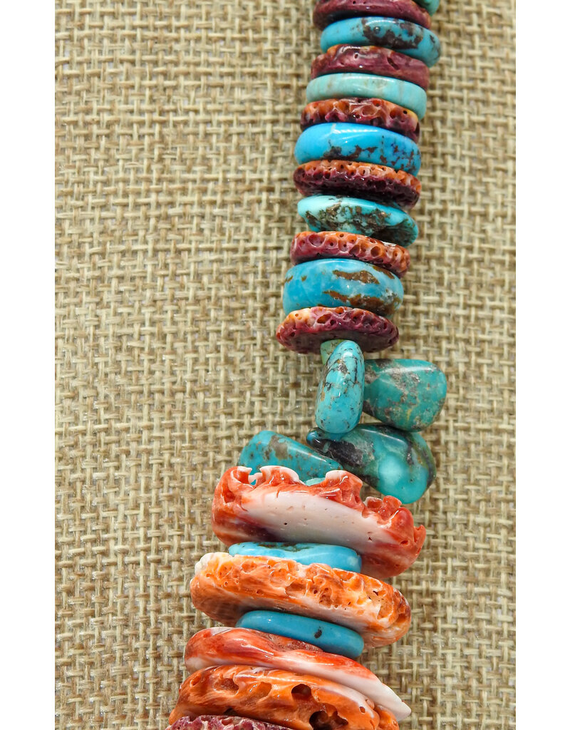 Treasure Chest of the Southwest JB117 Spiny Oyster & Turquoise Necklace