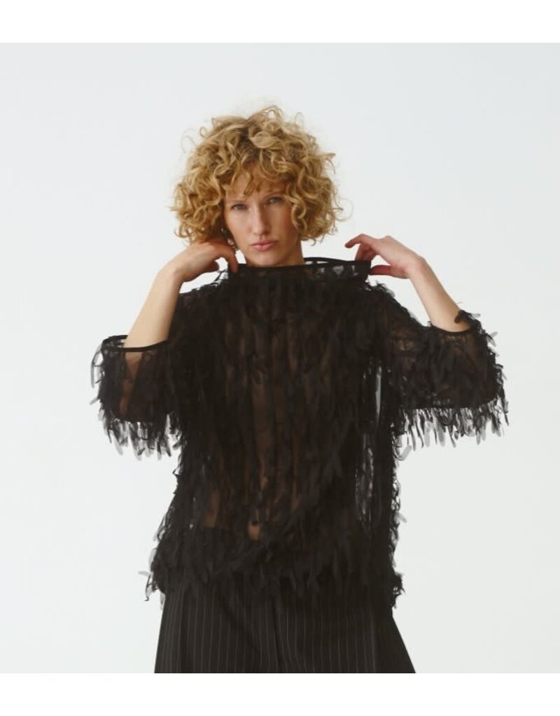 Kedziorek Fringed Mesh Pullover