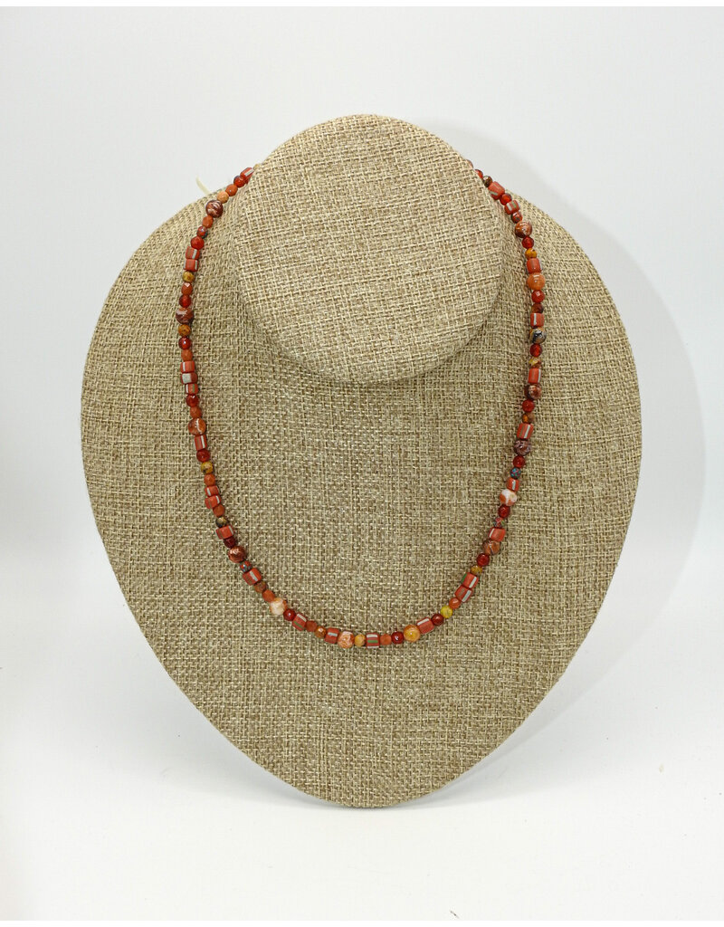 Andrea Vigil AV-2 TB's, Carnelian, African Opal Bead,SS Clasp