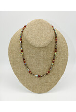 Andrea Vigil AV-3 Faceted Carnelian & Pyrite, GF Spacers & Clasp