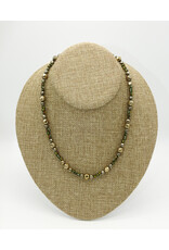 Andrea Vigil AV-5 Green TB's, Pyrite Beads, GF Clasp