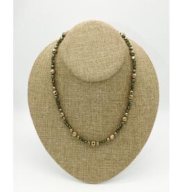 Andrea Vigil AV-5 Green TB's, Pyrite Beads, GF Clasp