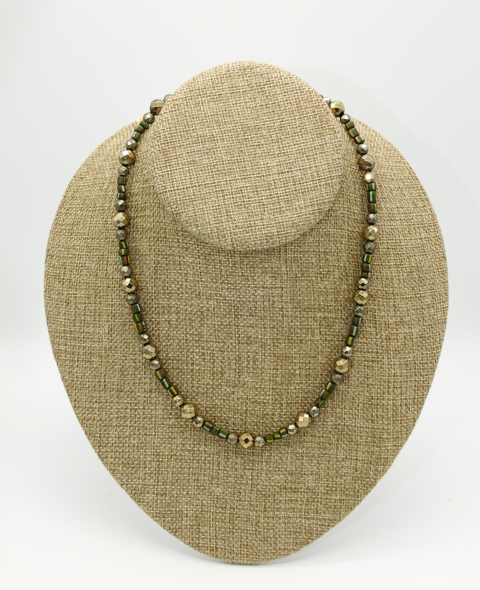 Andrea Vigil AV-5 Green TB's, Pyrite Beads, GF Clasp