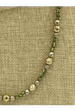 Andrea Vigil AV-5 Green TB's, Pyrite Beads, GF Clasp