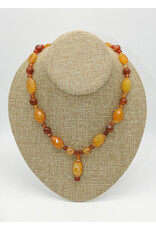 Andrea Vigil AV-14 Agate, Carnelian Beads, GF Spacers & Clasp