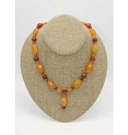 Andrea Vigil AV-14 Agate, Carnelian Beads, GF Spacers & Clasp