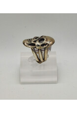 Rox N Stones Polished SS Skull Ring sz 7