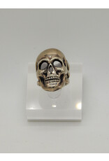 Rox N Stones Polished SS Skull Ring sz 7