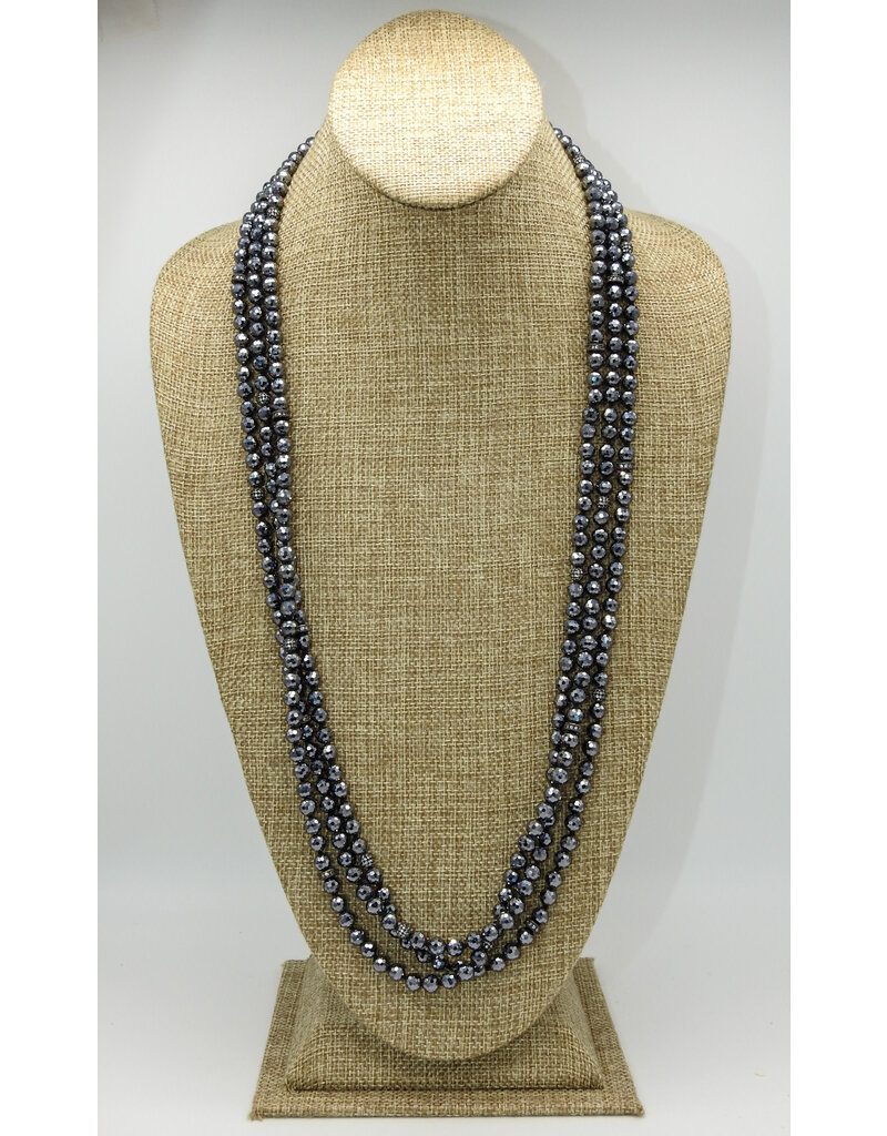 D & M Designs DM060624  3 Strnd Terahertz Japanese Crystal Necklace