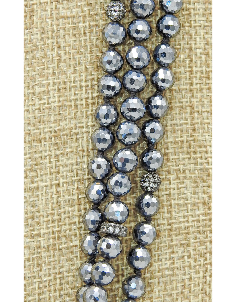 D & M Designs DM060624  3 Strnd Terahertz Japanese Crystal Necklace