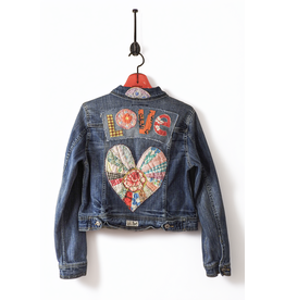 Sue Dreamer SD-74  Hand Embellished Denim Jacket "LOvE" S/M