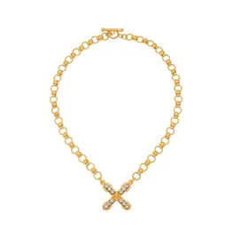 French Kande 18" 24K Pltd. Brittany Chain w/ Crystal French Kiss