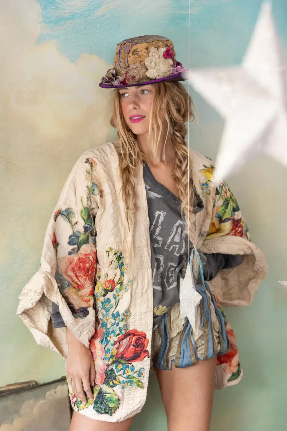 Magnolia Pearl Jacket 1194 Quilted Daigo Kimono, Moonlight