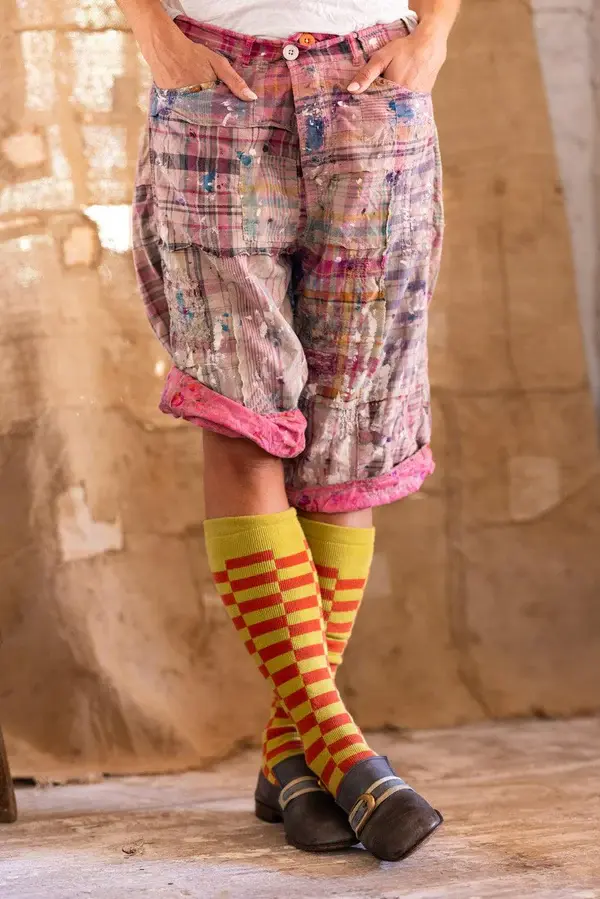 Magnolia Pearl Shorts 036 Patchwork Miner, Madras Pink