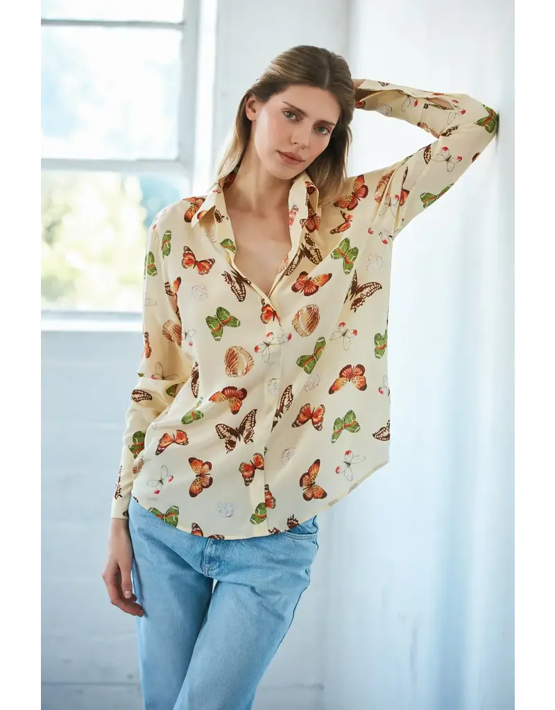 Catherinegee Daria French Cuff Silk Blouse